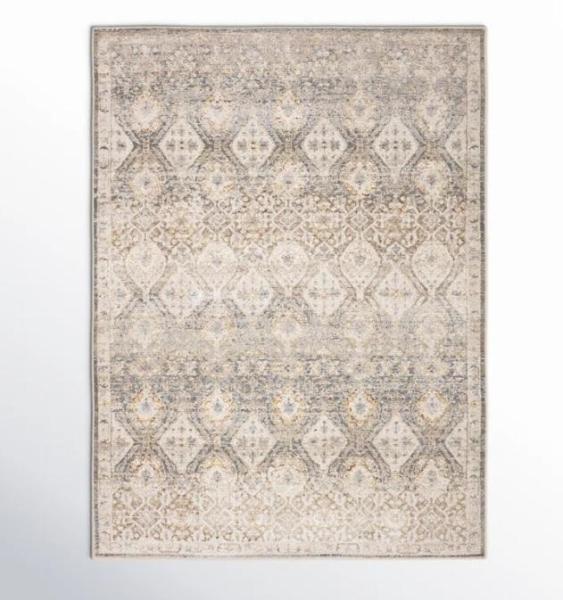 Houseware- Lynnette Oriental Gray/Beige Area Rug, Kobe 6' X 7' Exotic Cowhide Rug - Medium Brindle - MSRP $2,814