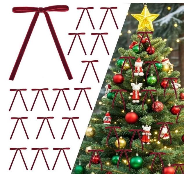 Home- Spiritlele 30Pcs Burgundy Christmas Bows, Gnome Christmas Tree Decorations, Bear Deer Comforter Set- MSRP $35,697