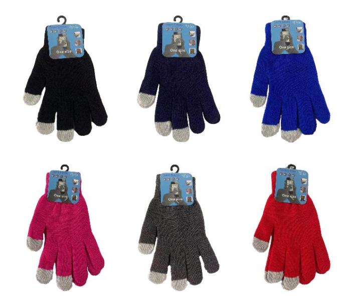 New Wholesale Lot, 72 Pairs of Adult Magic Gloves, Assorted Colors