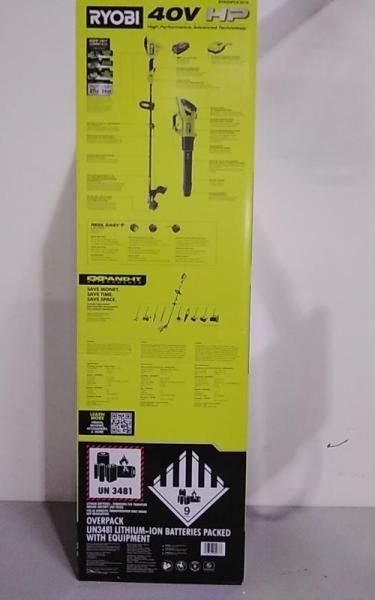 Ryobi 40V HP Brushless 650 CFM Cordless Leaf Blower and String Trimmer with 4Ah Battery & Charger - MSRP $399