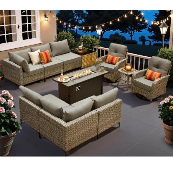 Truckload - Housewares - Daltry 11pc Wicker Outdoor Patio Furniture Sets, Crantor Round Coffee Table - MSRP $45,394