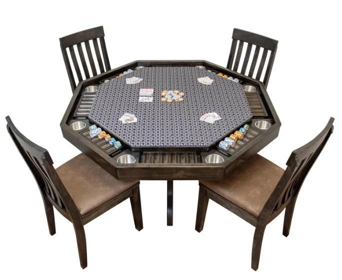 TRUCKLOAD - Furniture- American Furniture Poker Table, Modern Flannel Curved Seat Solid - MSRP $42,458