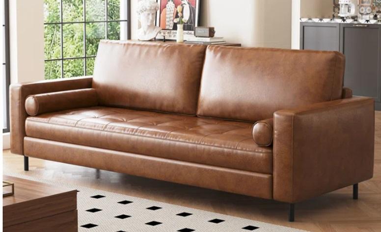 TRUCKLOAD- Furniture- 80.31" Genuine Leather Couch, Oversized Dual Motor Power Swivel Rocker Recliner - MSRP $39,803