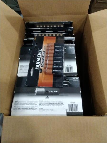Package of Duracell Coppertop AA Alkaline Batteries 16pks - MSRP $813