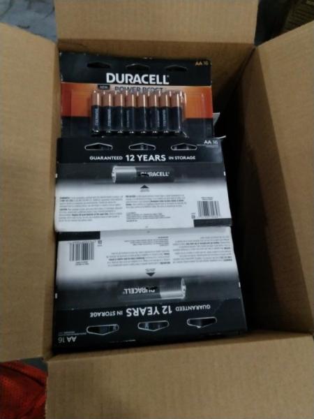 Package of Duracell Coppertop AA Alkaline Batteries 16pks - MSRP $813