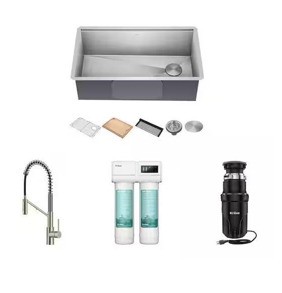 Plumbing - KRAUS 32in Undermount Sink, Glacier Bay, Panasonic, Belldinni, Commercial Electric - Est Retail $2,293
