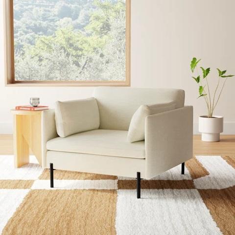 Furniture - AllModern Moab Upholstered Armchair, Wrought Studio Entertainment Center - MSRP $2,502