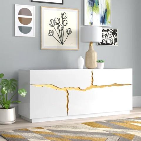 Furniture - Willa Arlo Interiors Velva Sideboard, Latitude Run Yanlin 3-Drawer Nightstands - MSRP $3,390