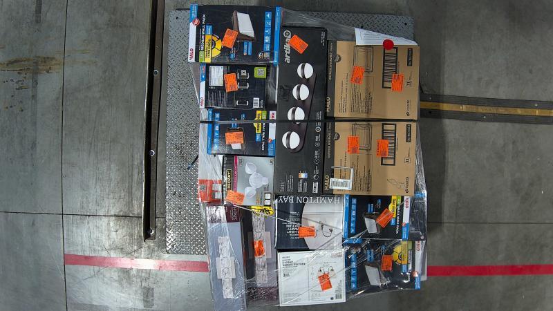 Lighting & Electrical - HALO WXP 400W LED Wall Lights, HDC, Artika, Husky, Hampton Bay, Defiant - Est Retail $4,091