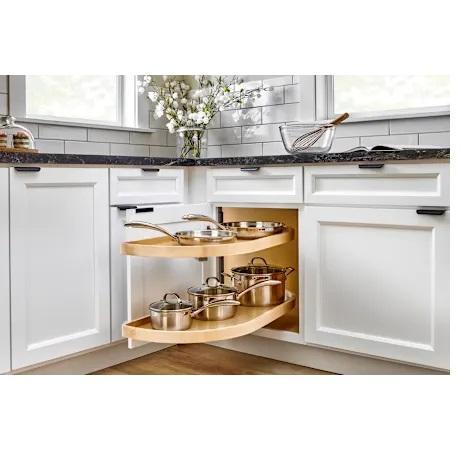 Rev-A-Shelf 4WLS87-12-R Wood 2 Tier Pivoting Lazy Susan - MSRP $519