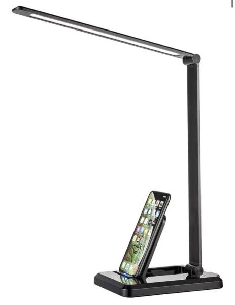 LED Desk Office Lamp with Wireless Charger & USB Charging Port