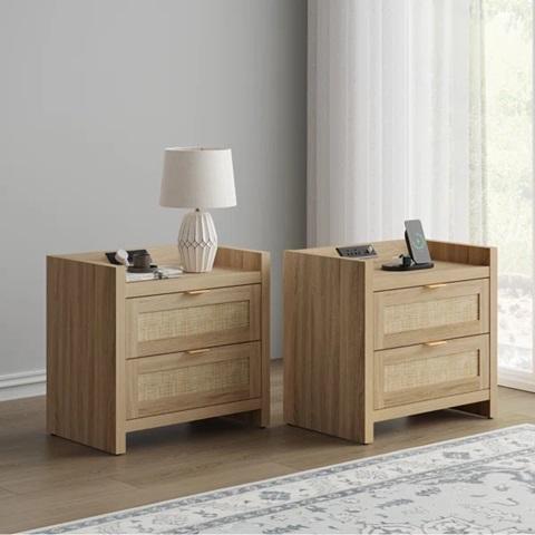 Furniture - George Oliver Mid-Century Modern Dining Chairs, Millwood Pines Aneke Nightstand - MSRP $2,587