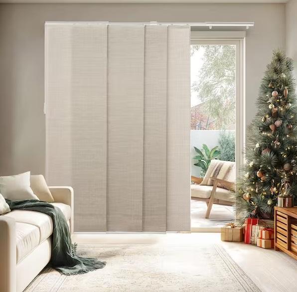 Window Decor- Chicology Sandshell Light Filtering SlidingTrack Blinds, Perfect Lift Window Treatment -Est Retail $3,684