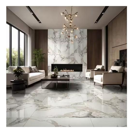 Flooring & Rugs - HDC Crystal Bianco and Calgary Onyx Polished Porcelain Tile - Est Retail $1,113- 1plt