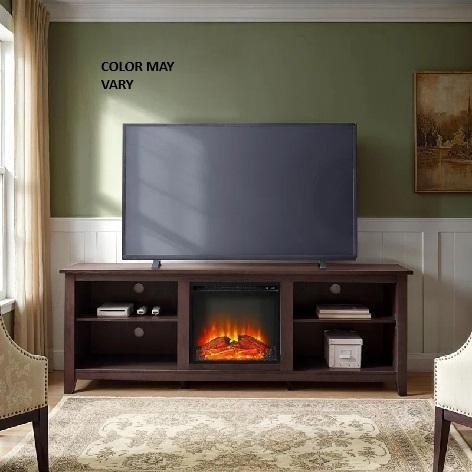 Darby Home Co Kneeland 70" Open Storage TV Stand with Electric Fireplace - MSRP $689