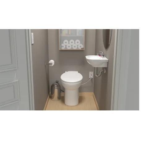 Saniflo 023 Dual Flush Round Toilet Bowl - MSRP $1,282