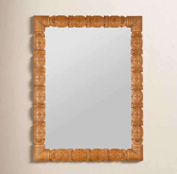 Furniture- Wolfdale Alex Wall Mirror, Behka Upholstered Platform Bed, Geonna 24 Counter Stool - MSRP $2,960