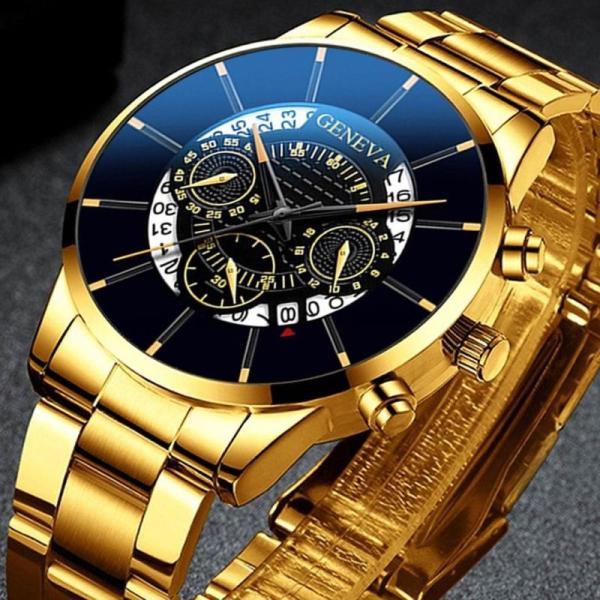 Men's Watches, Stainless Steel and Leather Band