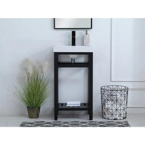 Elegant Lighting VF14018BK Cast Iron Console Bathroom Sink - MSRP $472