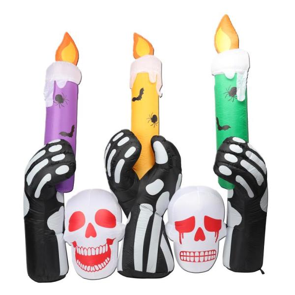 Lawn & Garden- Vigdur Halloween Inflatable Skeleton Decoration, JOY Gingerbread Man Neon Sign - MSRP $20,795