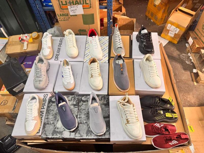 Bulk Lot of 200 Mixed Brand Sneakers Men's & Women's