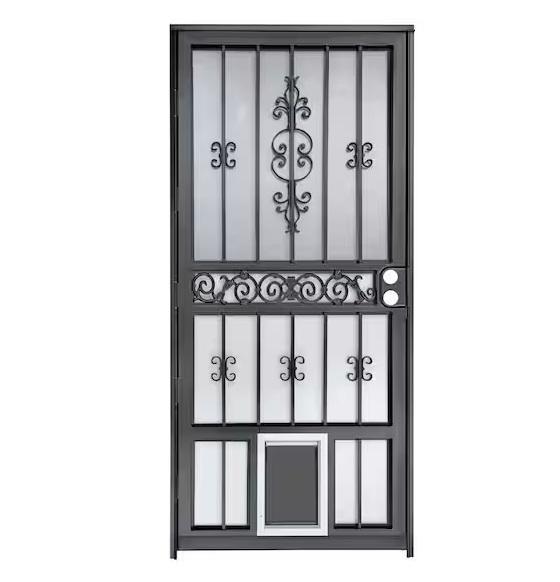 Doors & Windows- Grisham Left Hand Steel Strom Security Door, Alexandria Moulding, Veranda, Ply Gem - Est Retail $1,518