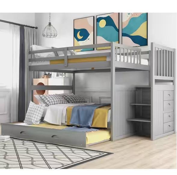 Home Decor - Qualler Chinnock Full Over Full Bunk Bed, Poly & Bark Enzo Dining Chairs, MODWAY - Est Retail $2,439