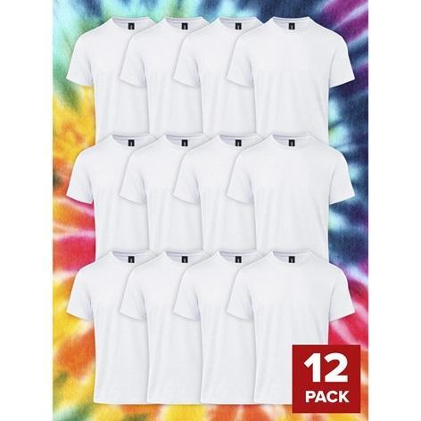 NEW - Pack of 12 Gildan Adult Short Sleeve Crew T-Shirts for Crafting - White, Cotton, Classic Fit - MSRP $35