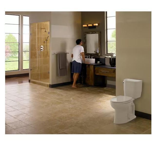 Kitchen & Bath - Toto Single Flush Round Toilet, Gerber Round Front Toilet, Dish Buffet - Est Retail $1,665- 1 plt