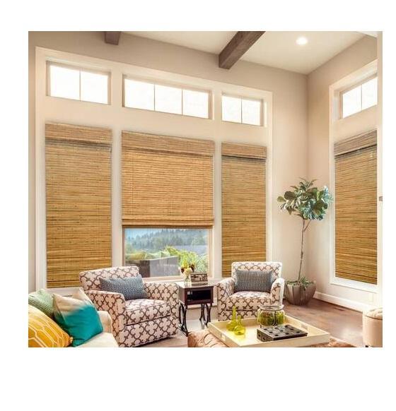 Window Decor - HDC Honey Flat-Weave Cordless Bamboo Shades, Chicology, Pro Space, EXCLUSIVE HOME - Est Retail $5,931