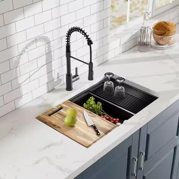 Plumbing - Glacier Bay Workstation Kitchen Sink, Sinkology Fireclay Kitchen Sink - Est Retail $2,874- 1 plt