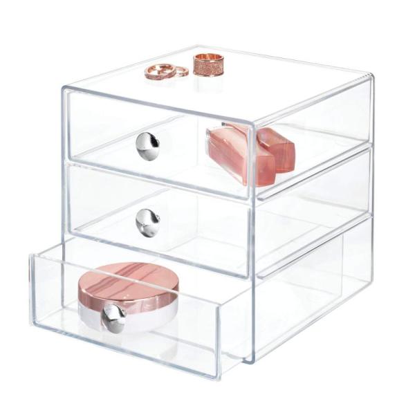 Home- iDesign 3-Drawer Stackable Makeup Organizer, Merrtody Flower Candle Warmer Lamp, Scotch-Brite Brush - MSRP $1,232