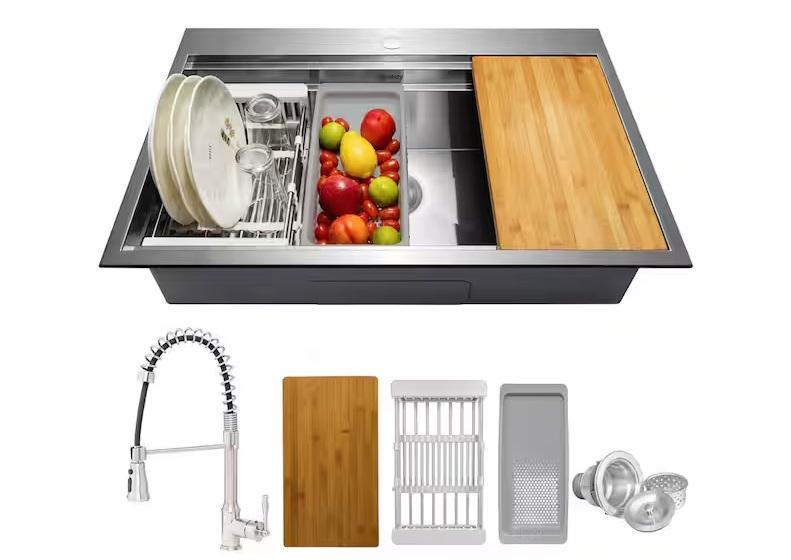 Plumbing- AKDY Sink, VEVOR Sewer Snake, Pegasus Medicine Cabinet - Est Retail $1,755- 1 plt