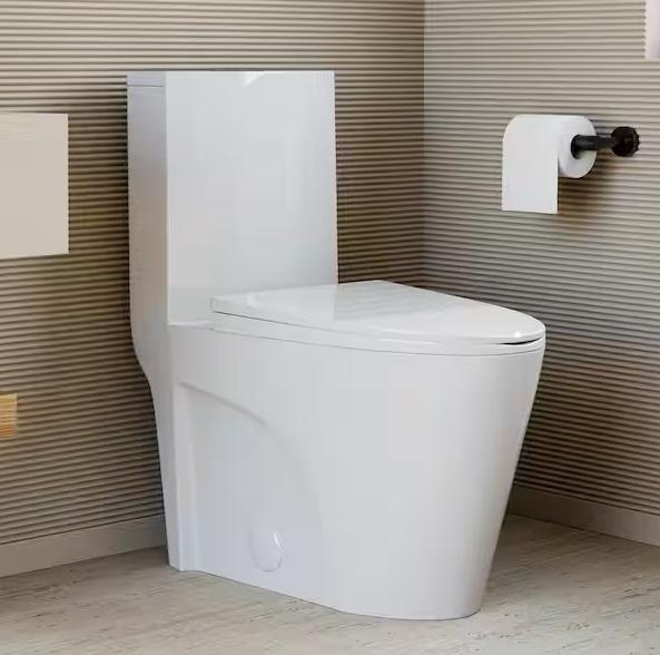 Kitchen & Bath - Swiss Madison St. Tropez 1-Piece 1.1/1.6 GPF Dual Flush Elongated Toilet  - Est Retail $1,515- 1plt