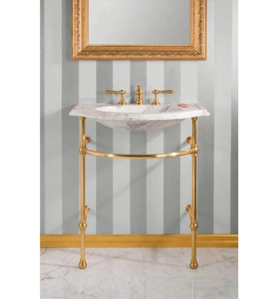 Stone Forest Two Leg Console Sink in Aged Brass - MSRP $4,717