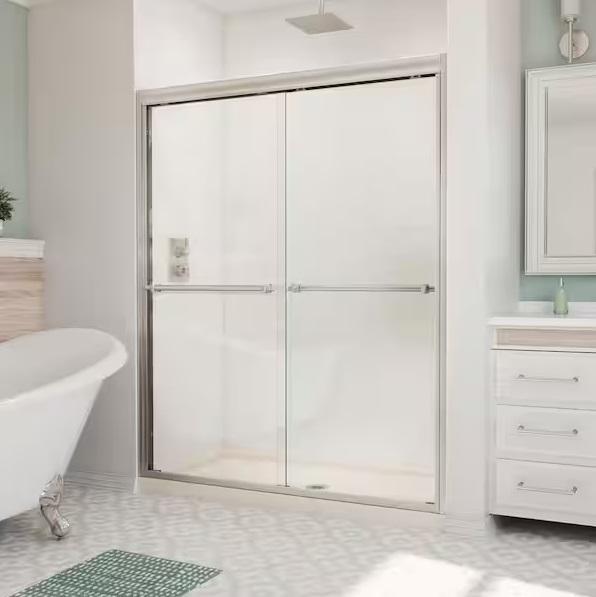 Kitchen & Bath - DreamLine Duet 30inDx60inWx74.75inH Semi-Frameless Sliding Shower Door, Alcove Base -Est Retail $2,724