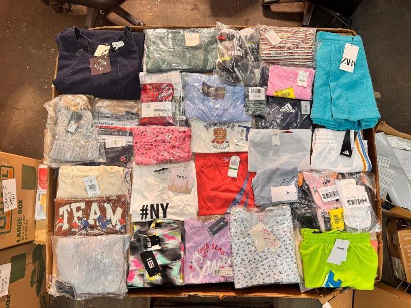 Bulk Lot of 350 Men's & Women's Mixed Apparel Clothing MSRP $5,786