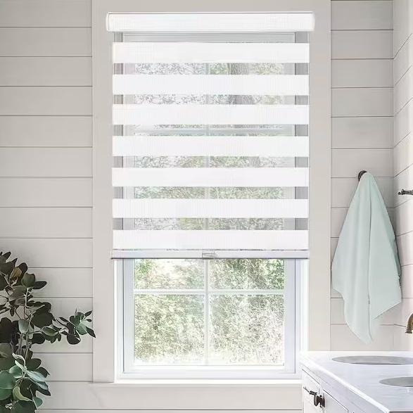 Window Decor - Chicology Zebra Roller Window Shades, HDC Pewter Cordless Blackout Cellular Shades - Est Retail $8,004