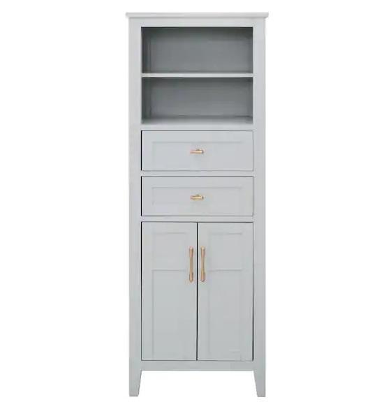 Plumbing - HDC Sturgess Freestanding Linen Cabinet, NTQ Vanity Top, Hampton Bay, Glacier Bay - Est Retail $1,505- 2plts