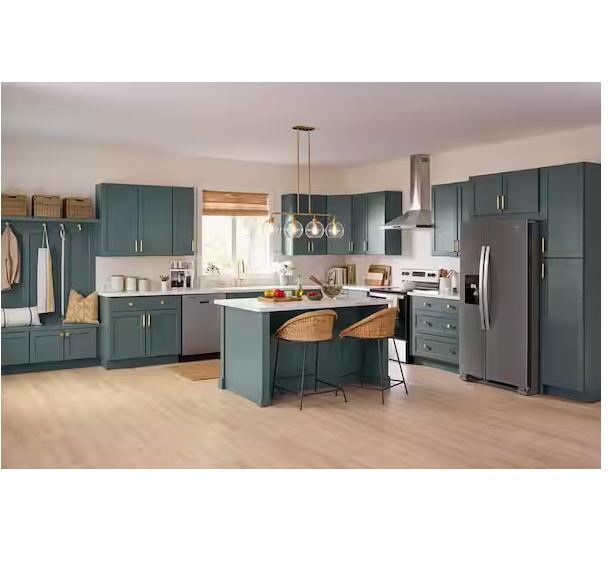 Mixed Lot- Hampton Bay Ready to Assemble Drawer Base Kitchen Cabinets, Thermofoil Wood Cabinet Door - Est Retail $1,430