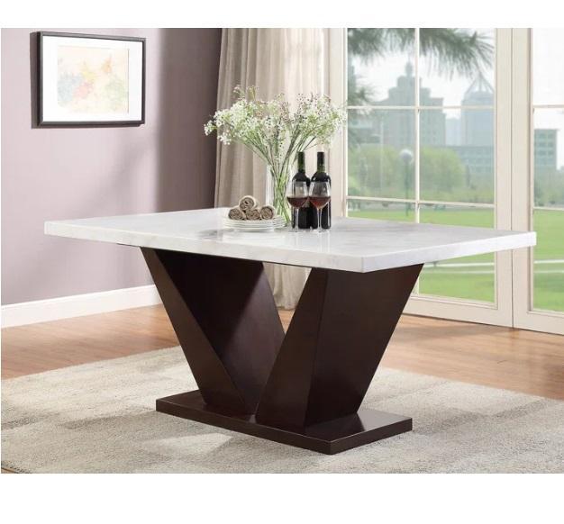 Truckload - Housewares - Finau 64" Pedestal Dining Table, Randahl 71''L Modern Stone Top Dining Tables - MSRP $46,377