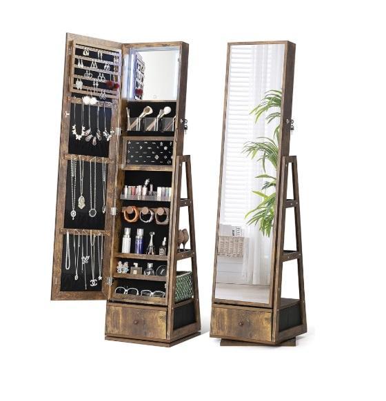 Nicetree 360 Swivel Jewelry Cabinet, Ingenuity InLighten 5-Speed Baby Swing, Roundhill Coffee Table - MSRP $1,568