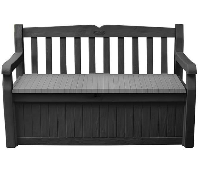 Keter Solana 70gal Storage Bench Deck Box, IMUSA USA Heavy Duty Cajun Oval Cast Aluminum Roaster, Keurig  - MSRP $1,155