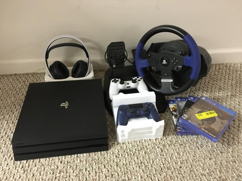 PS4 Gaming Console - BUNDLE w/Racing Wheels, Controllers & Extras