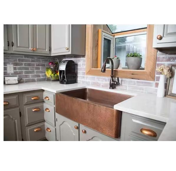 Plumbing - SINKOLOGY Adams 33in Farmhouse Apron Front Single Bowl Kitchen Sink, AKDY, FUFU&GAGA - Est Retail $3,300