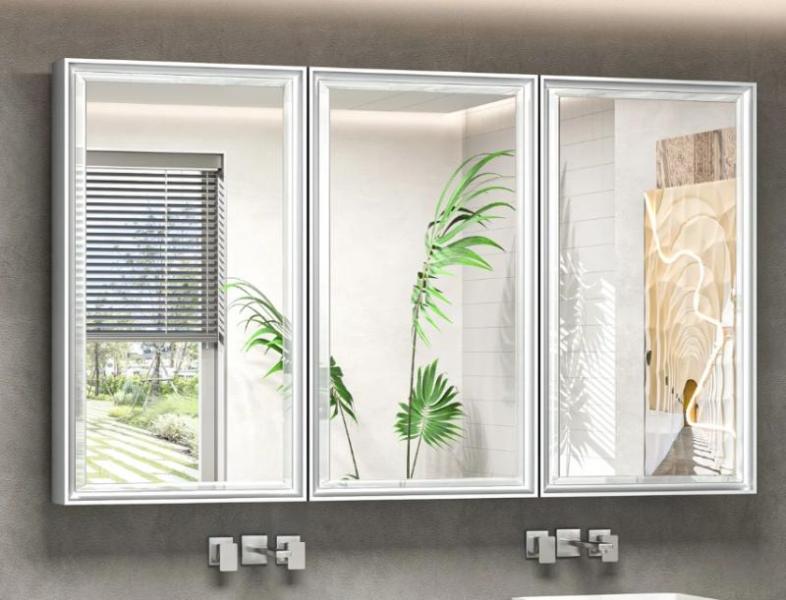 Furniture- Chouchanik Recessed and Surface Framed 3 Door Medicine Cabinet, Gufran Solid Wood Platforms  - MSRP $1,453