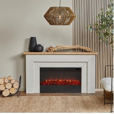 Real Flame 13057E-VGY Free Standing Mantel Electric Fireplace - MSRP $1,343
