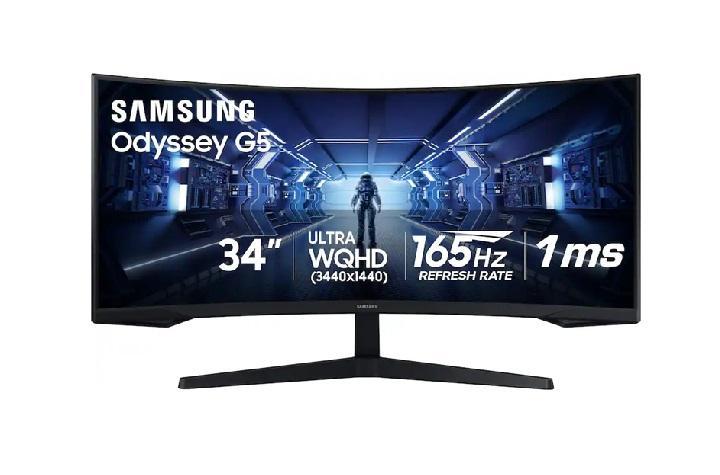 A Grade - Samsung 34" Odyssey G55T WQHD 165Hz 1ms(MPRT) AMD FreeSync HDR Curved Gaming Monitor - MSRP $399