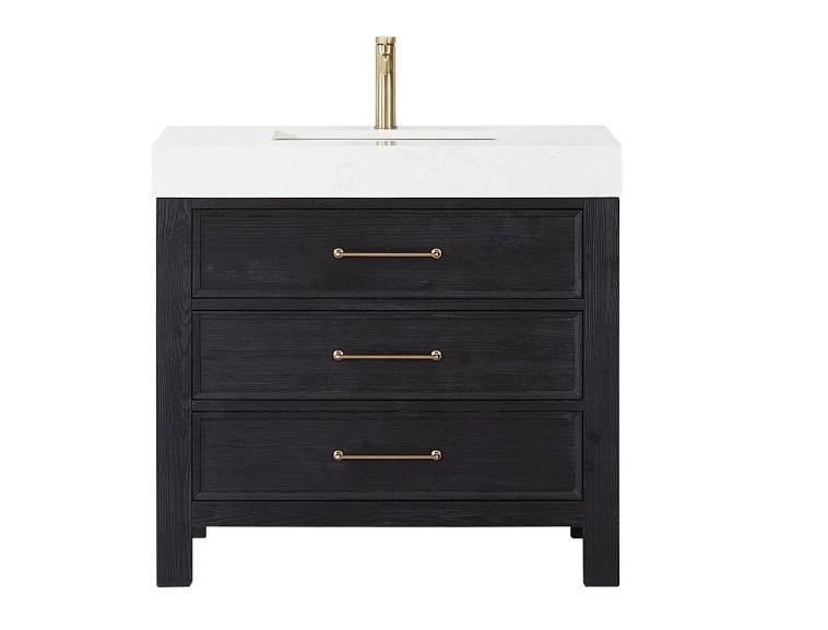 Miseno MV-NM-LEON36-LWT-FB Vanity Set - MSRP $794