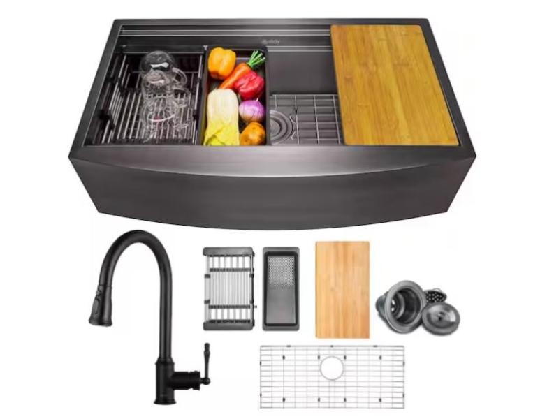 Plumbing- AKDY Sink, Glacier Bay Sink, SINKOLOGY Kitchen Sink - Est Retail $2,172- 1plt